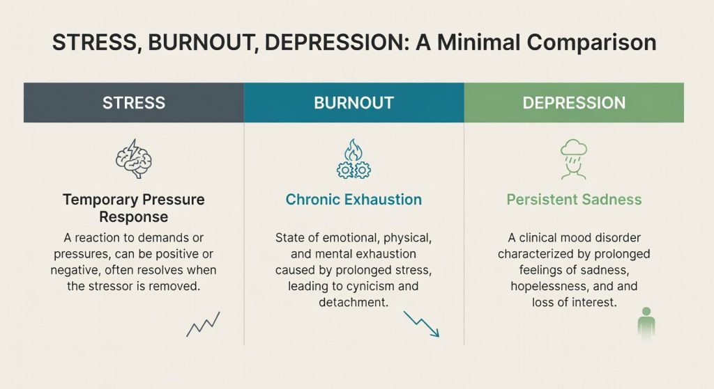 Comparison of parental burnout, stress, and depression symptoms