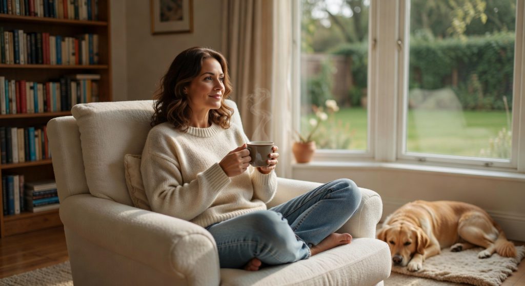 Parent calmly connecting with child while managing parental burnout