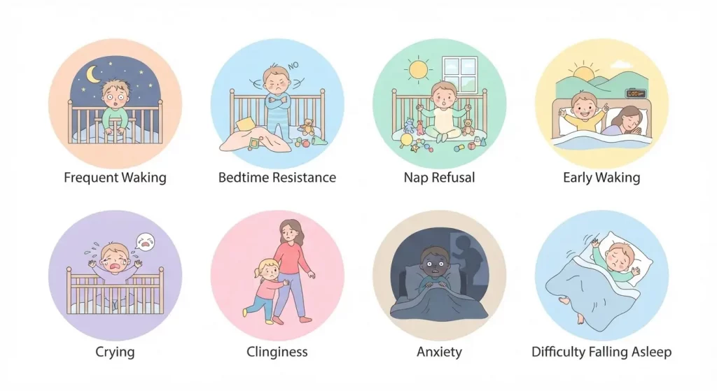 Signs of 2 year old sleep regression including bedtime resistance and night waking