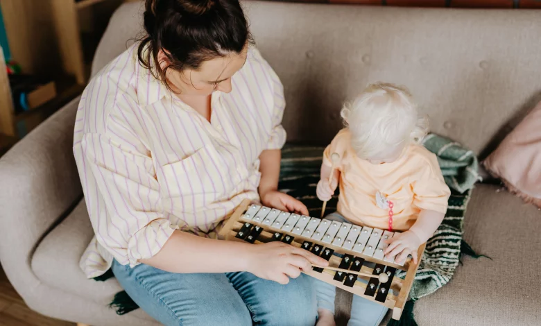 Baby sleep sounds help an infant fall asleep peacefully in a nursery.