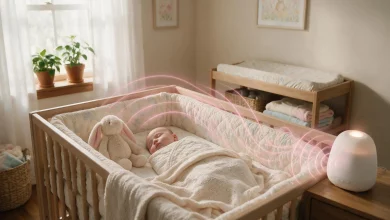 Pink noise baby sleep helps an infant rest peacefully through the night.