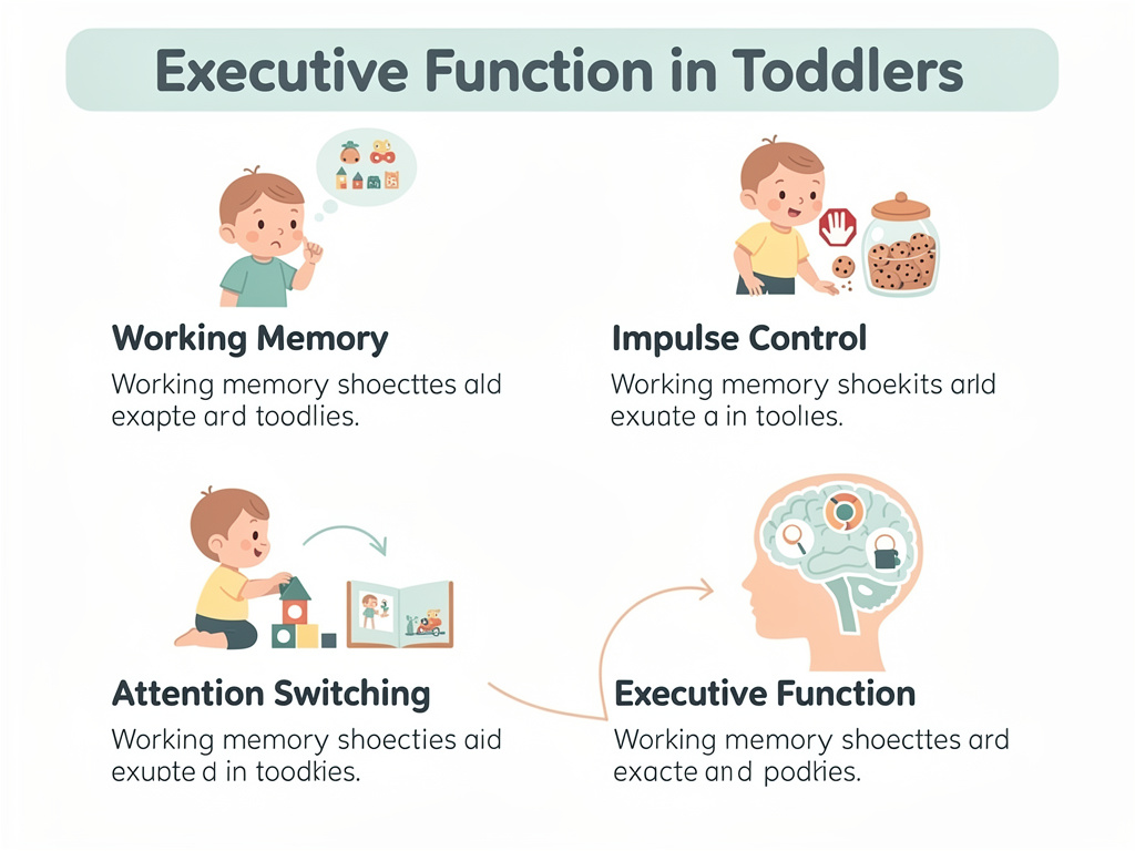 Illustration explaining toddler brain development and listening skills