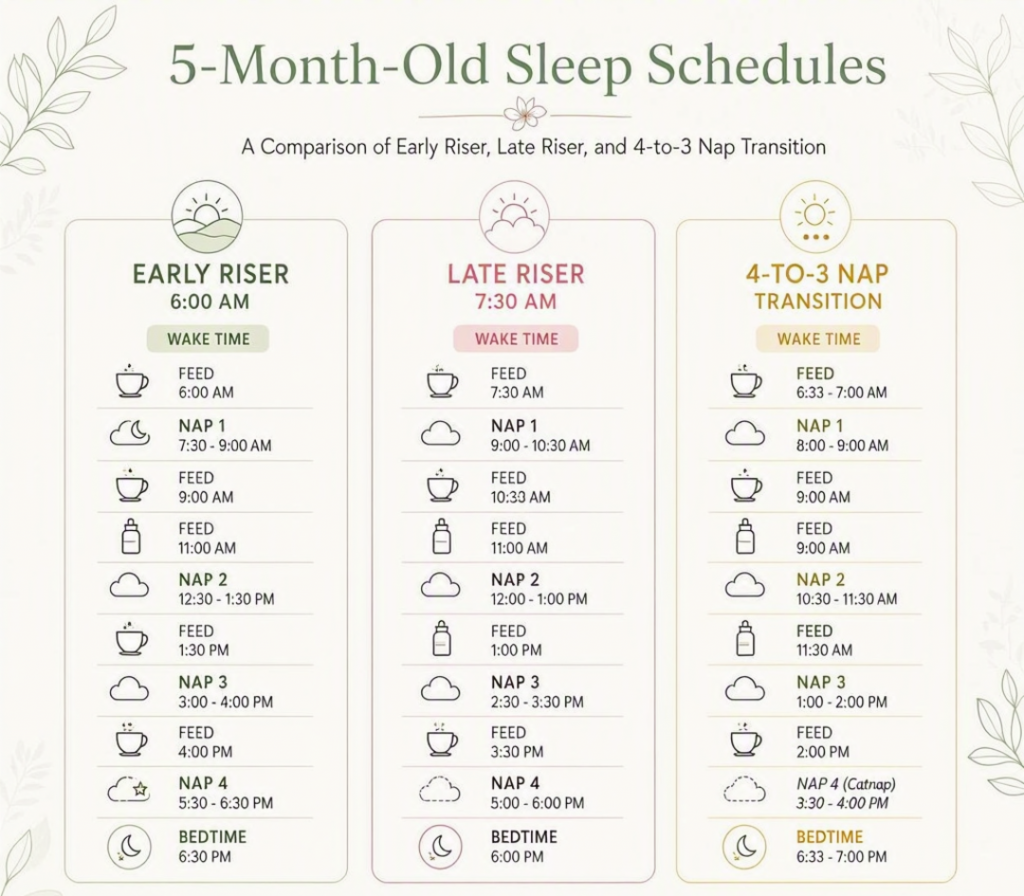 5 month old sleep schedule chart for babies not sleeping well