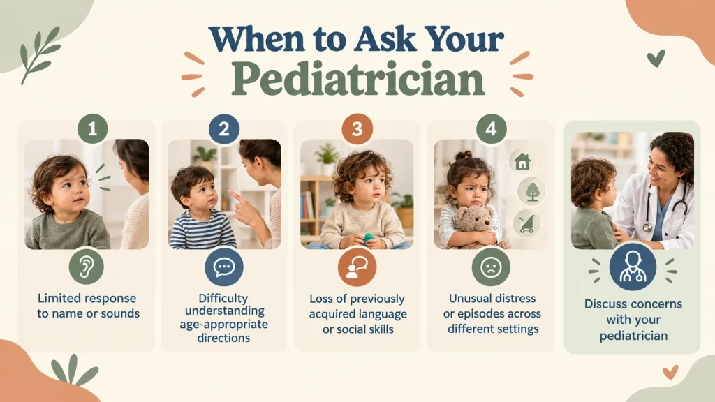 Checklist of developmental and communication concerns to discuss with a pediatrician